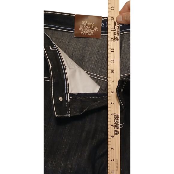 5ive Jungle Mens 34x34 King County Indigo Jeans Contrast Stitch Bootcut 810330 - Picture 6 of 14
